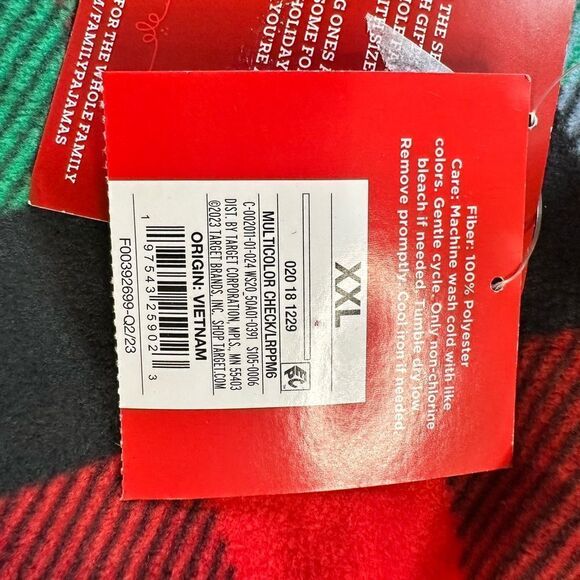 NWT WonderShop Plus Size Red Green Plaid Lounge Sleep Pants & Socks - Size XXL - Picture 5 of 8